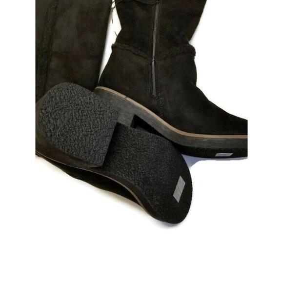 Sociology Tall Shearling Trimmed Boots Womens Sz 7 Side Zipper Evening Night Out - Picture 4 of 6